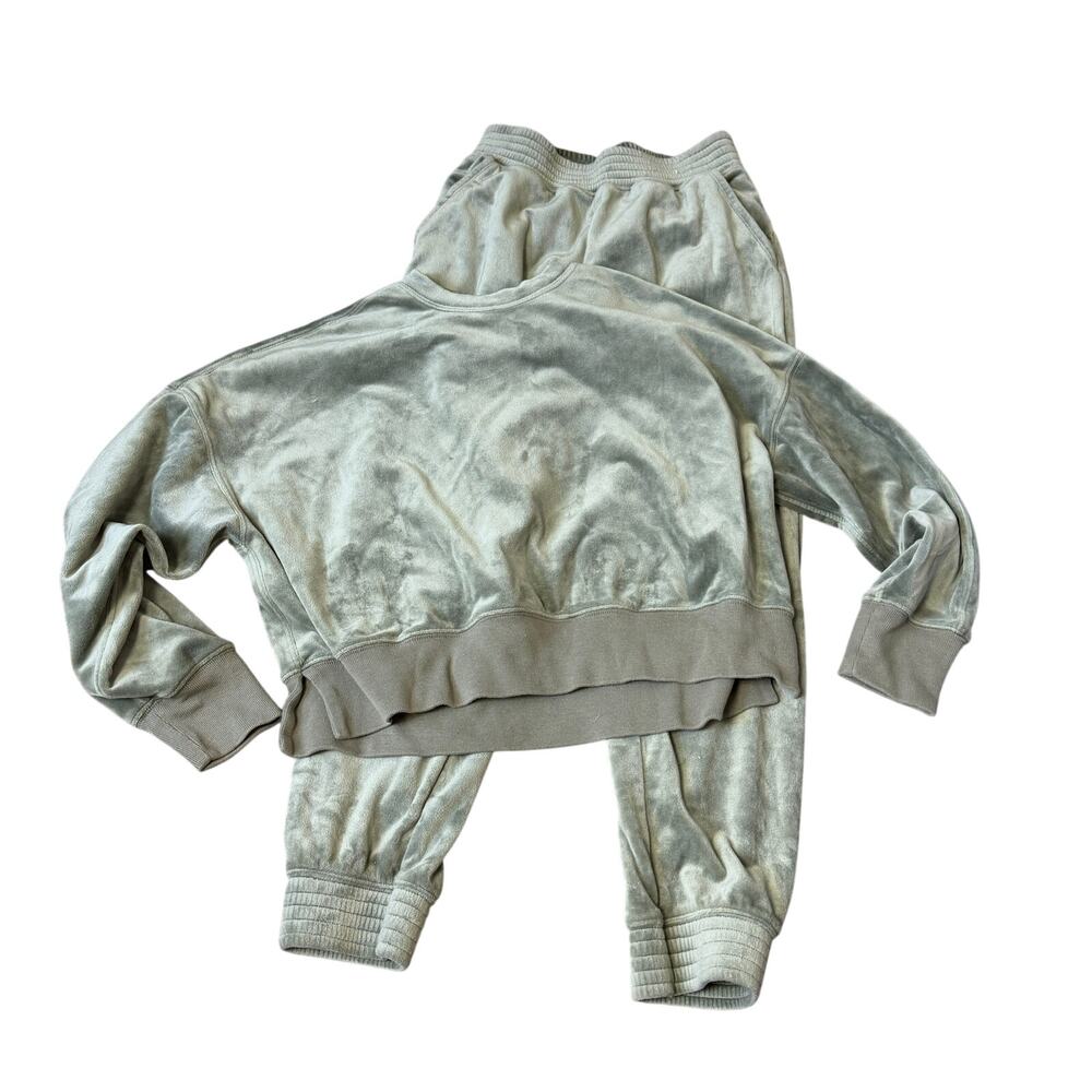 Abercrombie & Fitch Velour Jogger Set Green Women's S